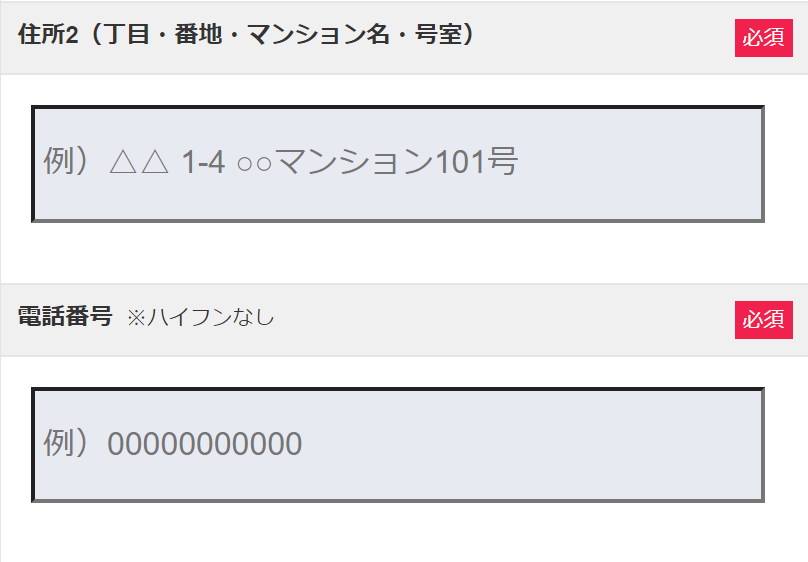 お客様情報の入力4