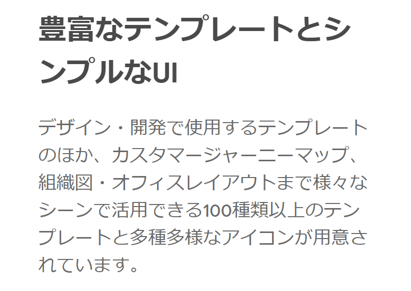 豊富なテンプレートとシンプルなUI