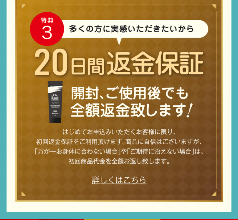 20日間返金保証
