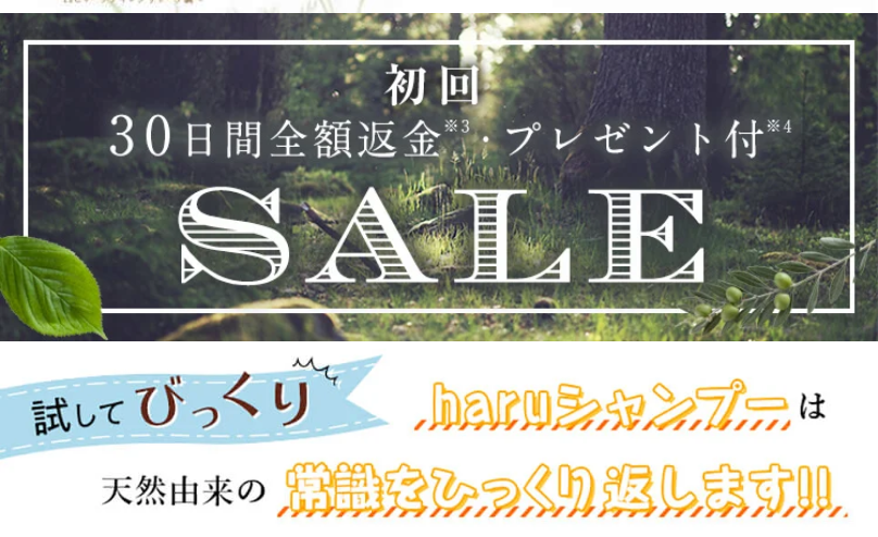 初回30日間全額返金プレゼント
