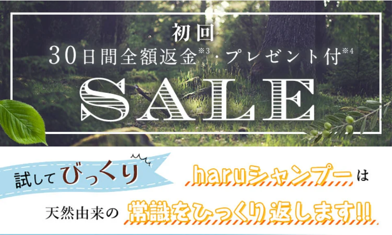 初回30日間全額返金プレゼント3