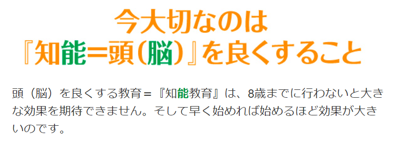 今大切なのは知能教育