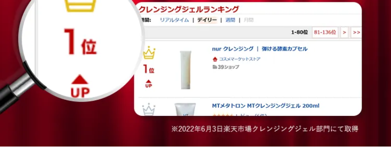 クレンジング部門楽天デイリーランキング1位-3